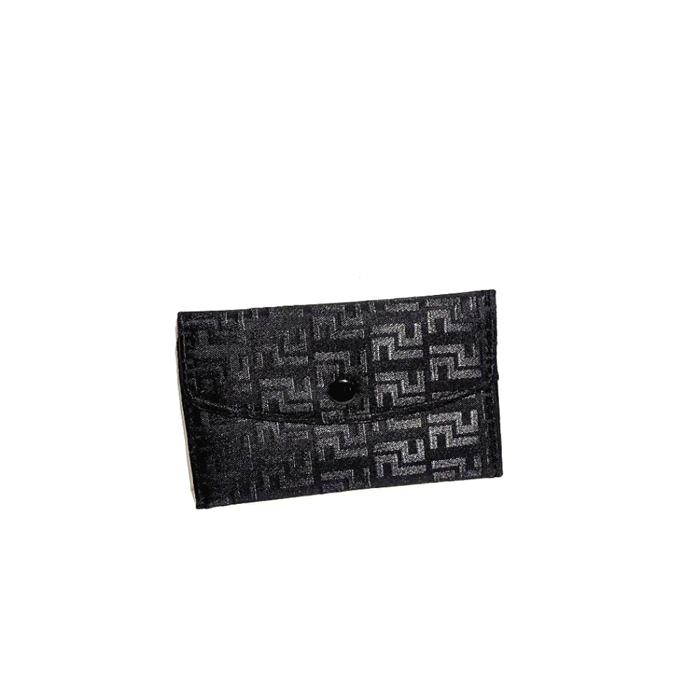 Black Geometric Patterned Nylon Wallet NWOT